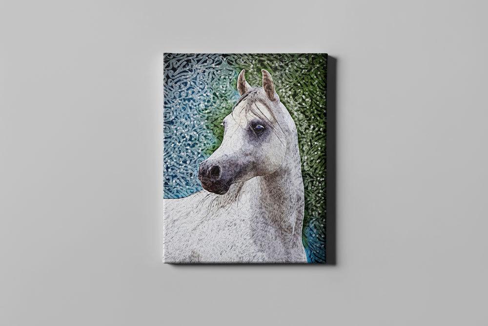 الخيل مع الحروف العربي - lo7ate لوحاتي